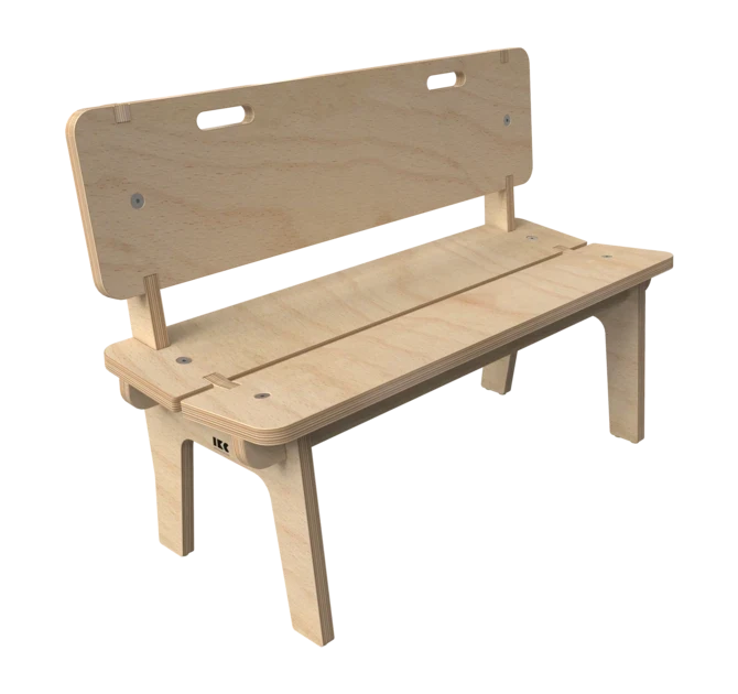 Houten bankje voor kinderen met rugleuning | IKC kindermeubels