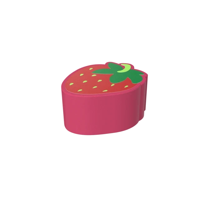 De Softplay Strawberry is een handgemaakt zacht zitmeubel voor uw kinderhoek