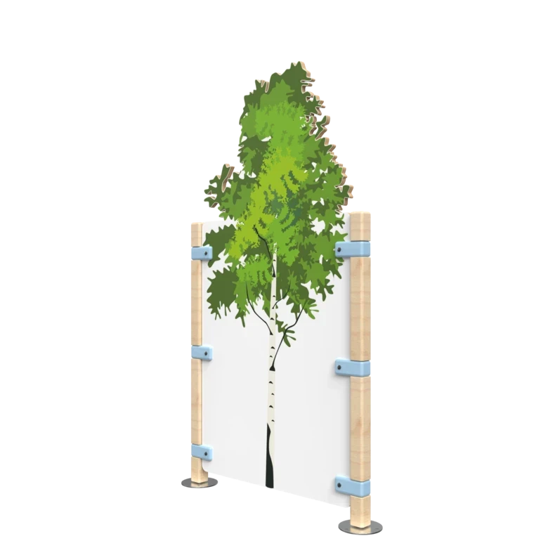 Hekwerk voor een speelhoek voor kinderen met een boom | IKC Hekwerken